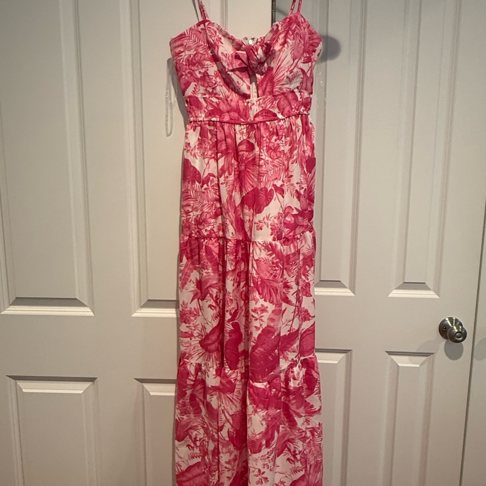 Pink Tropical Floral Maxi Dress NWT size Medium
